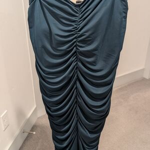 INC International Concepts Teal Ruched Pencil Skirt